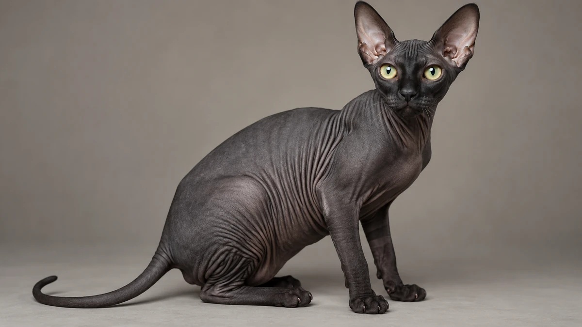 Sfenks Kedisi kedi — siyah derili