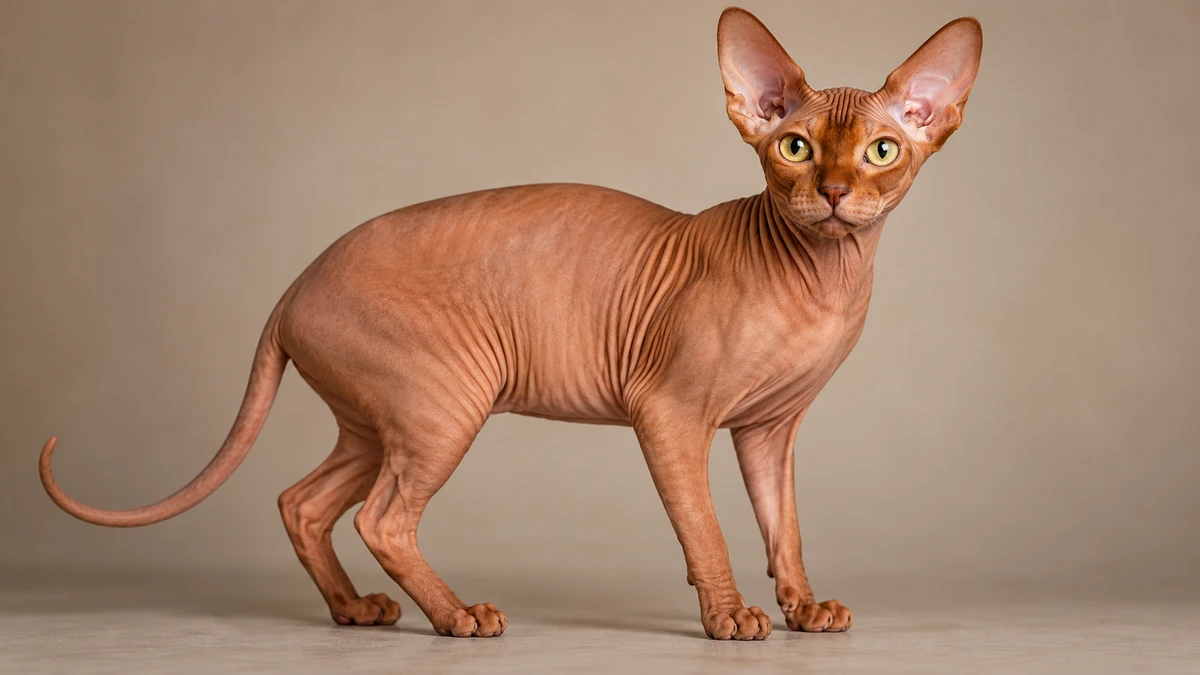 Sfenks Kedisi kedi — kırmızı derili